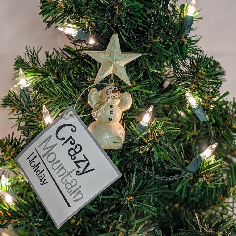 Crazy Mountain Snowman Ornament
